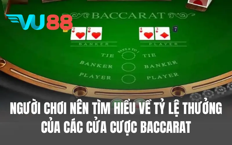 Người chơi nên tìm hiểu về tỷ lệ thưởng của các cửa cược Baccarat